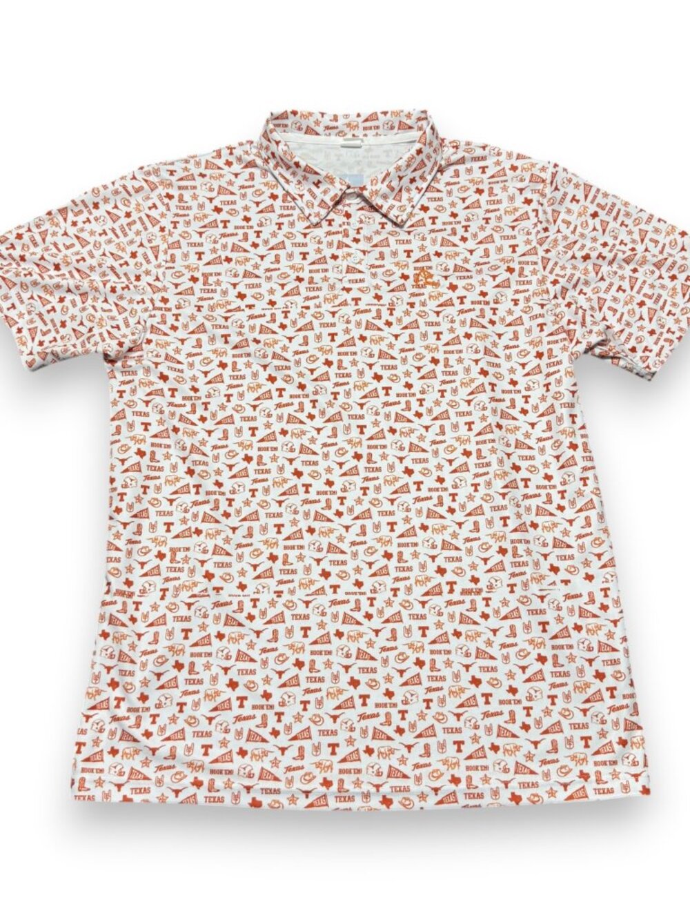Texas Longhorns FAKE Men's Rhoback Pattern Polo Size Large